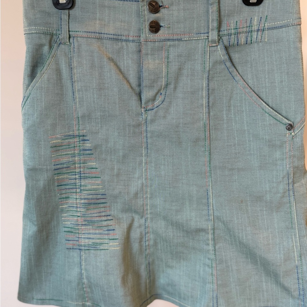 BCBGirls Light Teal Shorts Skort with Multicolor Stitch Accents